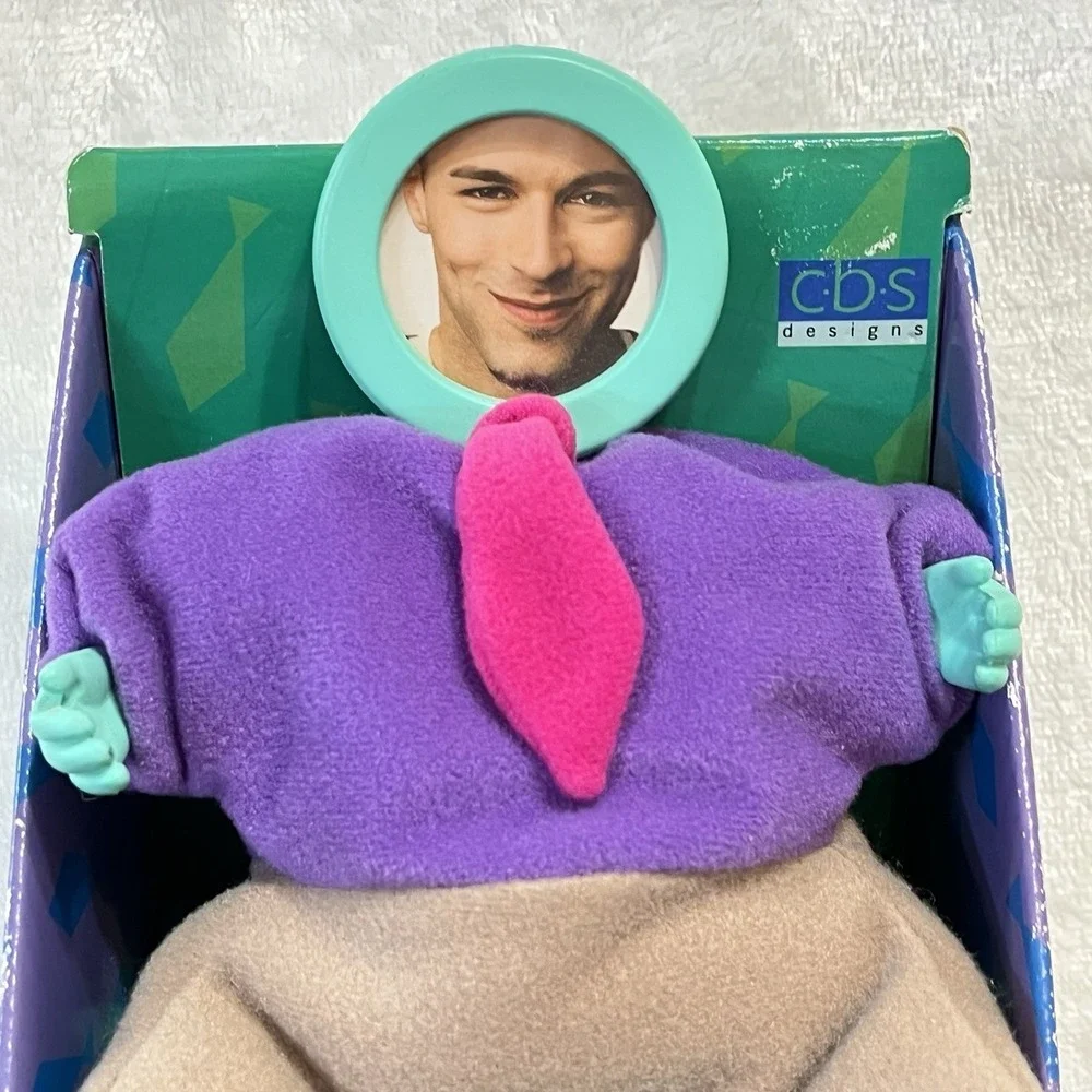 Novelty Body Plush Picture Frame BUDDY BEAN Businessman Flexo-Beans Vintage 2000